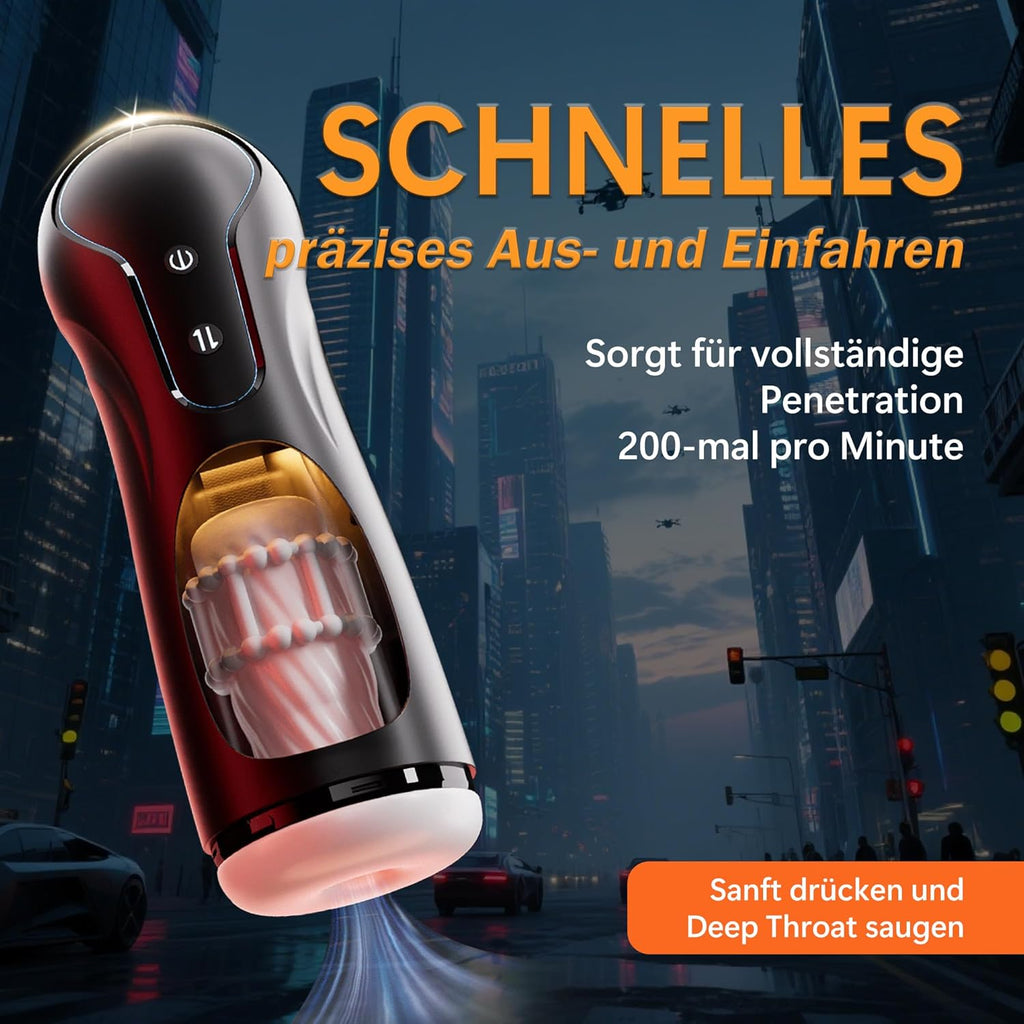 Masturbieren für Männer PINTLE Elektrische Cup-Masturbatoren mit 10 Saugen & Schlucken & Vaginalverengung & Kolbenbewegung Leise Bohrmaschine Blowjob Sex Spielzeug für die Männer Paare Solo Sextoys