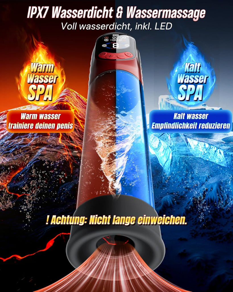 4-in-1 Penispumpe Sex Spielzeug für die Männer Masturbator, APP Manuell & Automatisch Elektrische Vakuumpumpe mit 4 Trainingsmodi & 8 Saugstufen Masturbieren für Männer, Penis Pumpe mit 6 Penisring