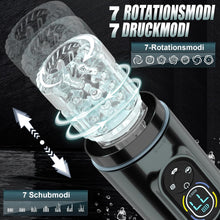 Load image into Gallery viewer, Elektrischer Masturbator Sex Spielzeug für die Männer，Masturbieren für Männer Handfrei mit 7 Modi Saugen &amp; Vibrieren &amp; Schieben &amp; Rotieren und Lecken，Taschenmuschi Realistisch Masturbatoren