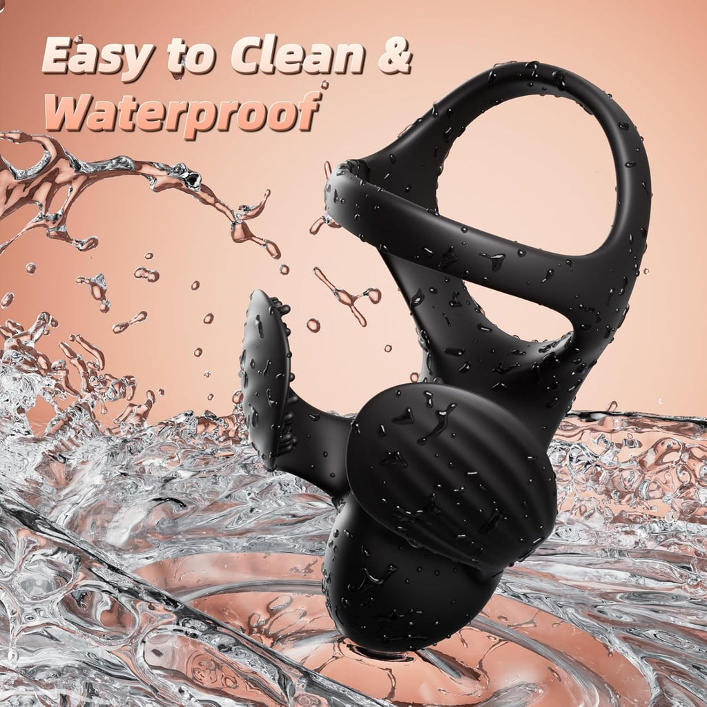 Penisring Vibrator Mit APP Penis Hoden Stimulation Massagegerät Cockring Silikon Penistrainer mit 9 Vibrationsmodi für Langwährende Erektion Penis Ring Sex Spielzeug für Männer Paare Extrem