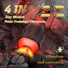 Load image into Gallery viewer, Elektrischer Masturbator für Männer Solo Multifunktionales Sexspielzeug mit 10 Vibrationsmodi &amp; 5 Druckmodi IPX6 Wasserdicht Silikon Taschenmuschi 3D Stimulation Masturbatoren USB-Aufladung