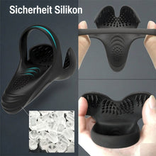 Load image into Gallery viewer, Silikon-Vibrator für Penis mit Penisring und 10 Vibrationsmodi