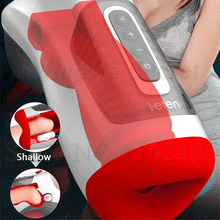 Load image into Gallery viewer, Vakuum Beheizter Deepthroat Control Oralsex-Masturbator mit 7 Vibrations- und 3 Saugmodi