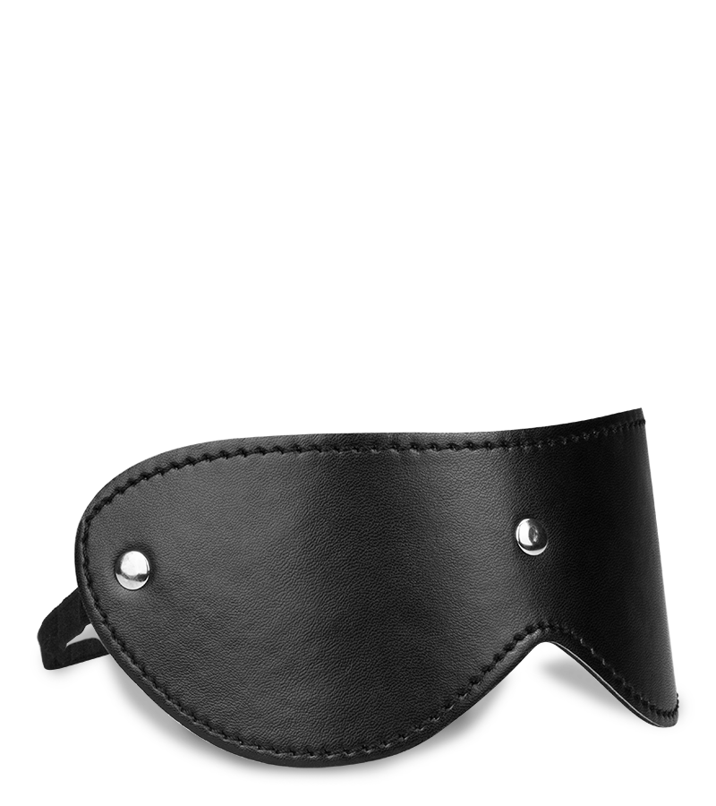 Augenmaske aus schwarzem Leder mit Nieten