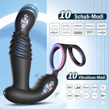 Load image into Gallery viewer, Prostata-Massagegeräte, Anal-Sexspielzeug mit Penisringen, ferngesteuerter Analvibrator mit 10 Stoß- und Vibrationsmodi